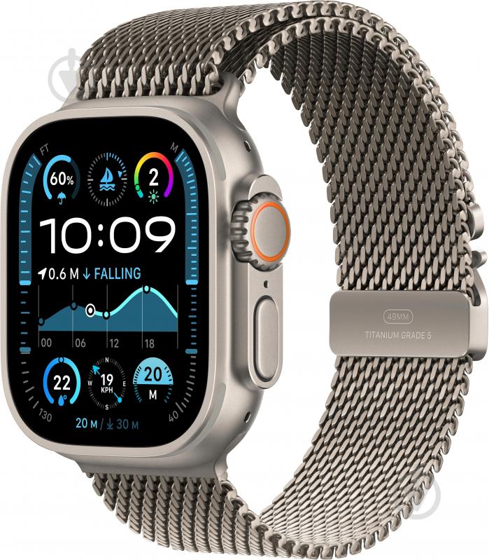 Смарт-годинник Apple Watch Ultra 2 GPS + Cellular 49 mm natural titanium Case with Natural Titanium Milanese Loop - S (M - фото 1