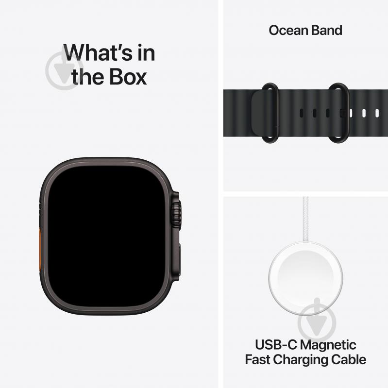 Смарт-часы Apple Watch Ultra 2 GPS + Cellular 49 mm black titanium Case with Black Ocean Band (MX4P3UL/A) - фото 9