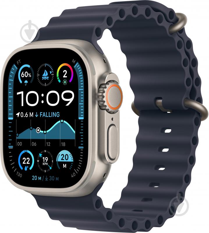 Смарт-годинник Apple Watch Ultra 2 GPS + Cellular 49 mm natural titanium Case with Navy Ocean Band (MX4D3UL/A) - фото 1