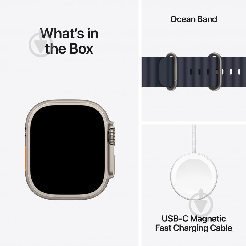 Смарт-годинник Apple Watch Ultra 2 GPS + Cellular 49 mm natural titanium Case with Navy Ocean Band (MX4D3UL/A) - фото 9