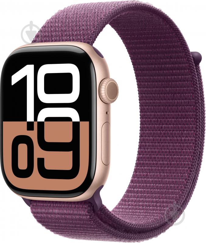 Смарт-годинник Apple Watch Series 10 GPS 46mm rose gold Aluminium Case with Plum Sport Loop (MWWV3QH/A) - фото 1