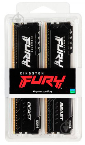 Оперативная память Kingston DDR4 SDRAM 32 GB (2x16GB) 2666 MHz (KF426C16BB1K2/32) Fury Beast - фото 4