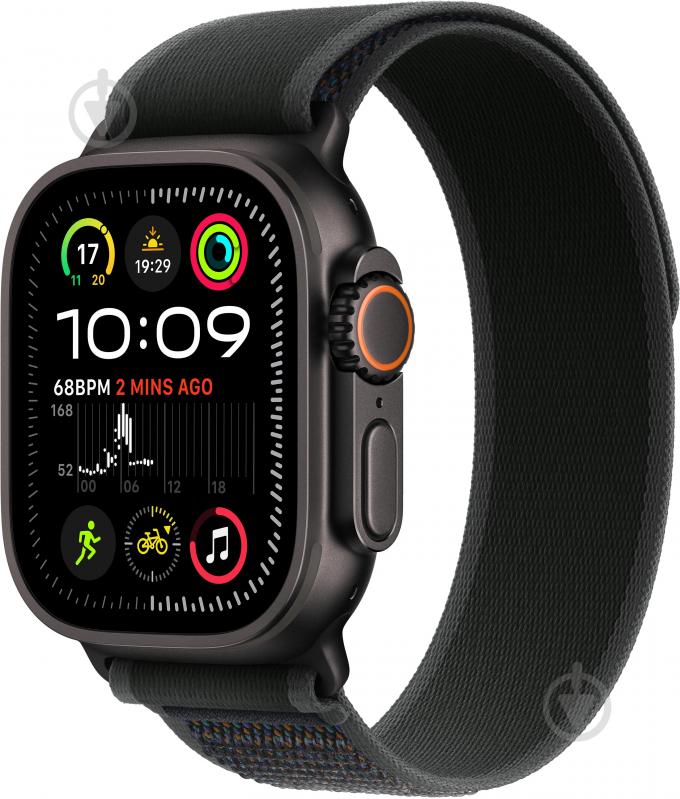 Смарт-часы Apple Watch Ultra 2 GPS + Cellular 49 mm black titanium Case with Black Trail Loop - M/L (MX4V3UL/A) - фото 1