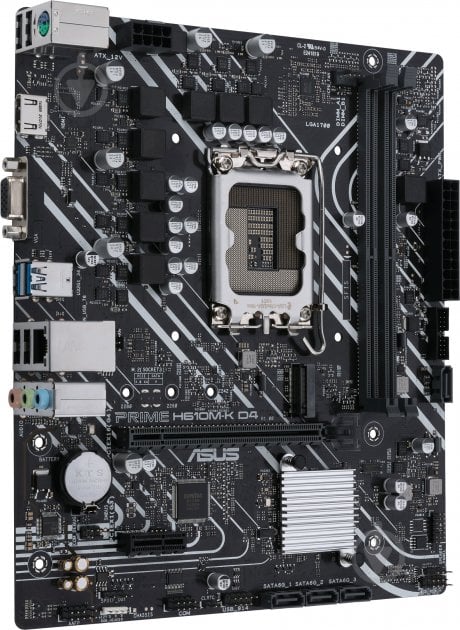 Материнская плата Asus PRIME H610M-K D4 (Socket 1700, Intel H610, micro ATX) - фото 2