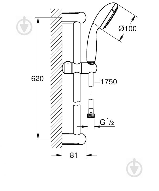 Душовий гарнітур Grohe Tempesta Cosmopolitan 100 І (26083002) - фото 2