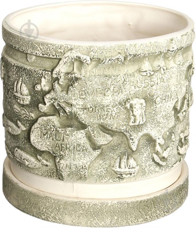 Горшок керамический Глобус С круглый 4,5 л бежевый - фото 1