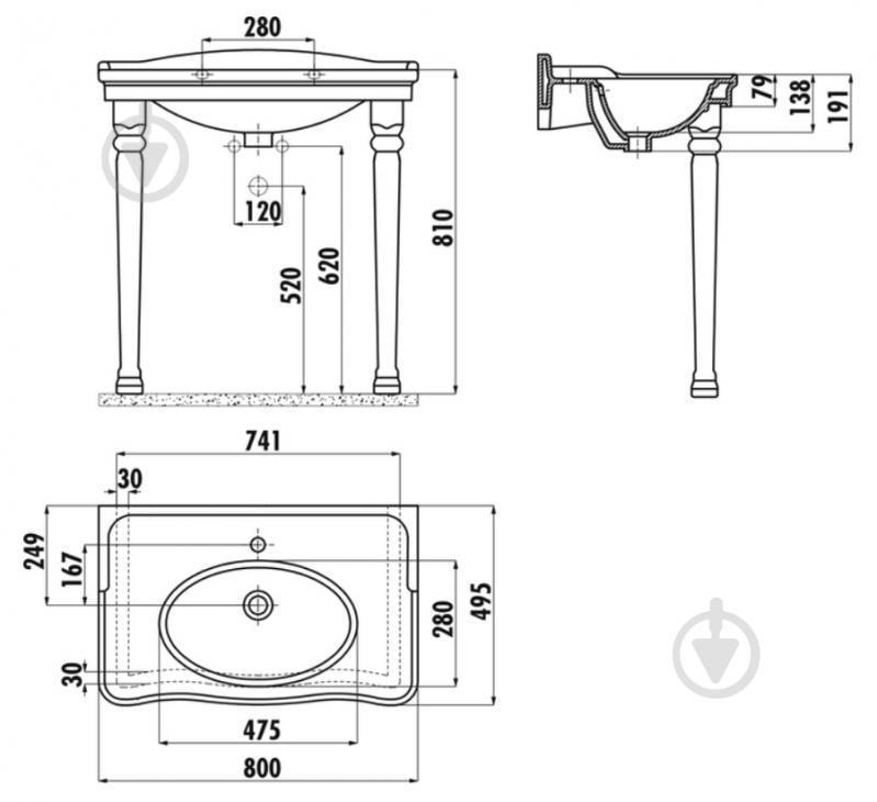 Ножка для умывальника CREAVIT KLASIK - фото 2 Ножка для умывальника CREAVIT KLASIK - фото 2