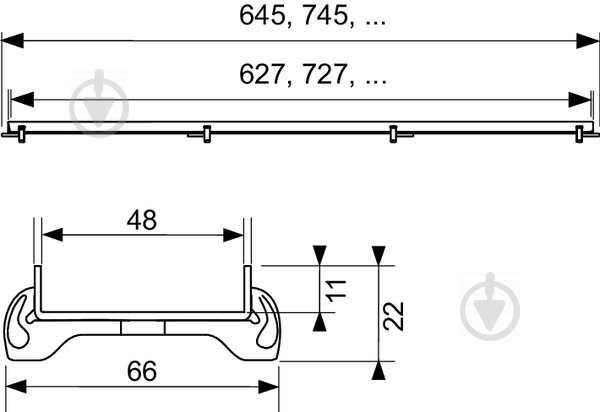 Основа для плитки TECE прямая 800 мм Plate полированая 600870 - фото 2