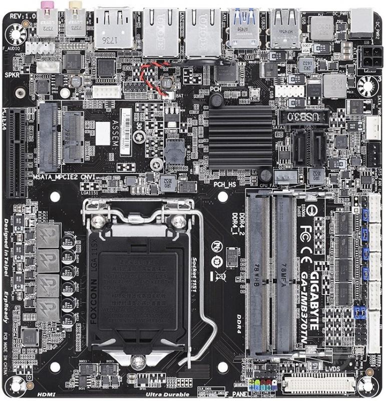 Материнская плата Gigabyte GA-IMB370TN (Socket 1151, Intel Q370, mini ITX) - фото 1