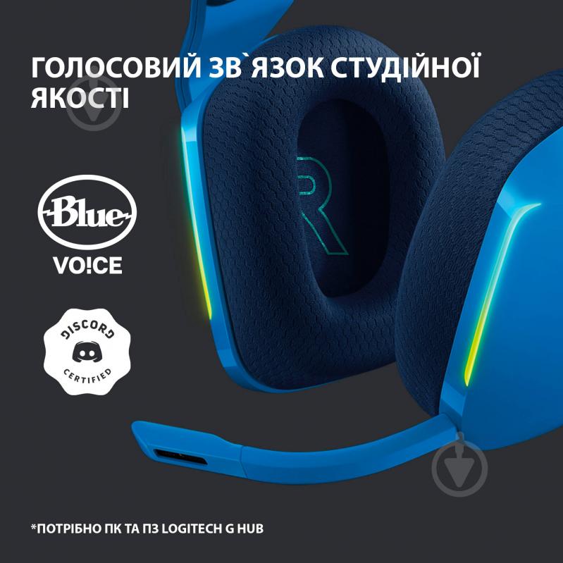 Гарнитура игровая Logitech G733 LIGHTSPEED Wireless RGB Gaming Headset blue (981-000943) - фото 9