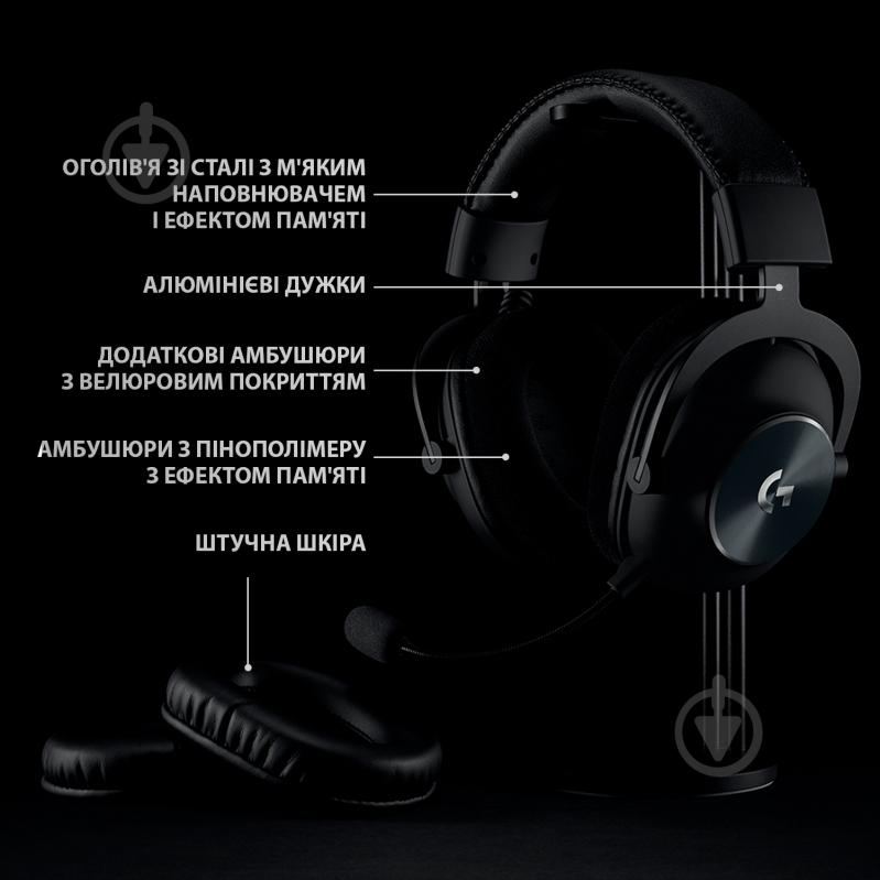 Гарнитура игровая Logitech PRO X Wireless LIGHTSPEED Gaming Headset black (981-000907) - фото 6