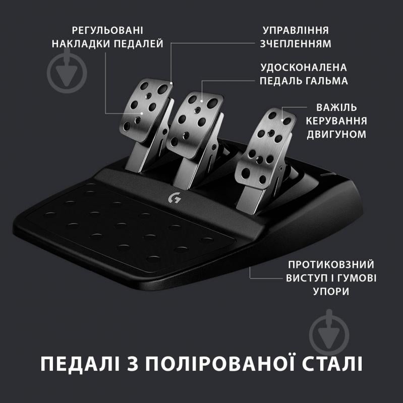 Ігрове кермо Logitech G923 Racing Wheel and Pedals for PS4/PC (941-000149) - фото 7