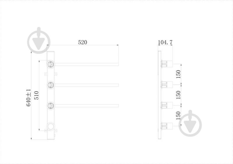 Полотенцесушитель электрический KOSSER Вертекс 510х520/3 ELR - фото 2