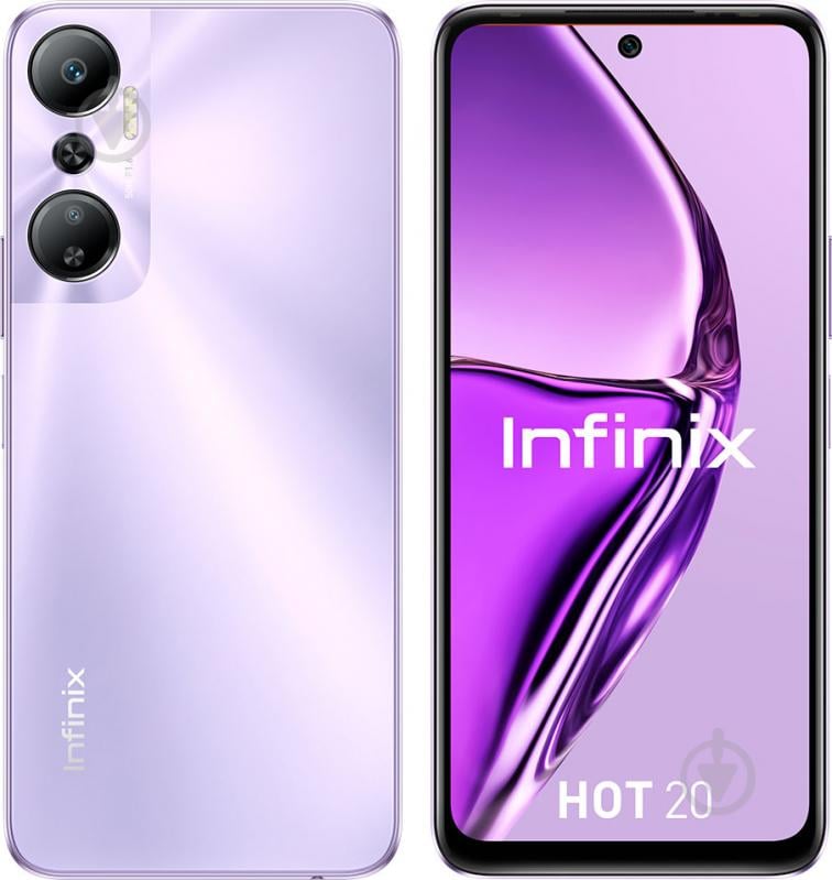 Смартфон Infinix Hot 20 6/128GB fantasy purple (X6826B) - фото 1