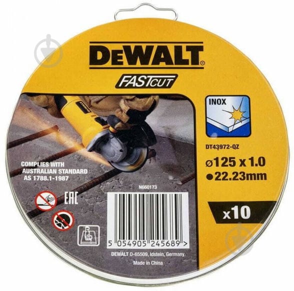 Круг відрізний DeWalt 125 x 1,0 x 22,23 мм DT43972 - фото 1