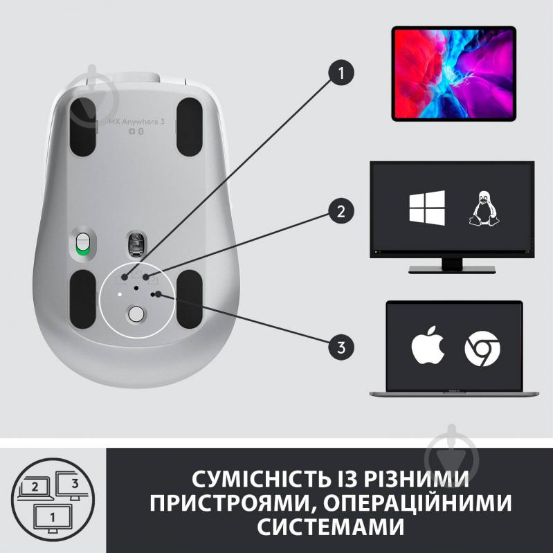 Мышь Logitech MX Anywhere 3 Pale Grey (L910-005989) - фото 8