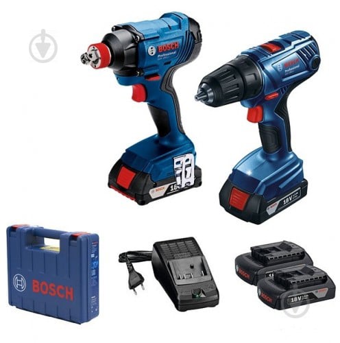 Набор аккумуляторного инструмента Bosch Professional GSR 180 LI + GDX 180 LI 06019G5222 - фото 1