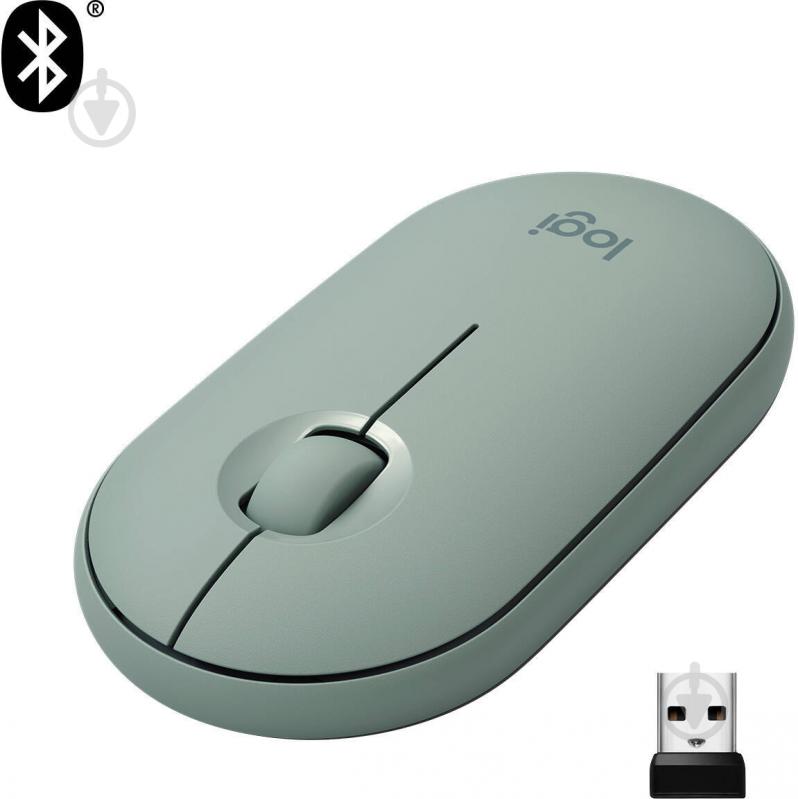 Мишка Logitech Pebble M350 Wireless Mouse eucalyptus (910-005720) - фото 1