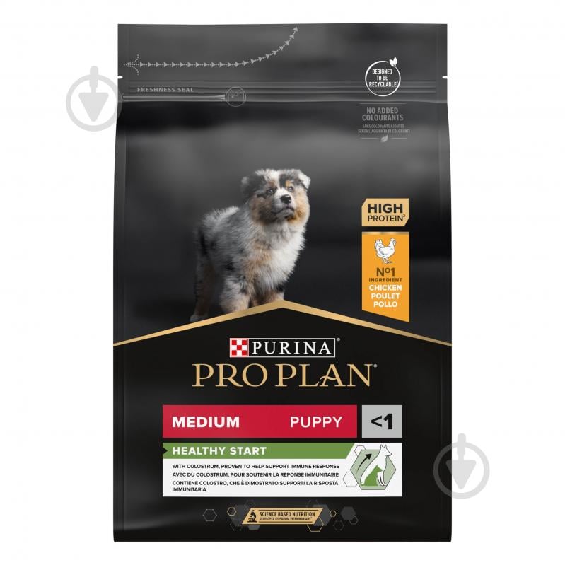 Корм сухой ProPlan by Purina Medium Puppy <1 Healthy Start для щенков с курицей 3 кг - фото 2