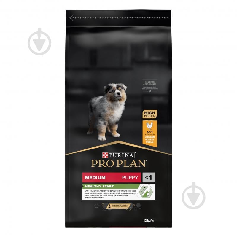 Корм сухой ProPlan by Purina Medium Puppy <1 Healthy Start для щенков с курицей 12 кг - фото 1