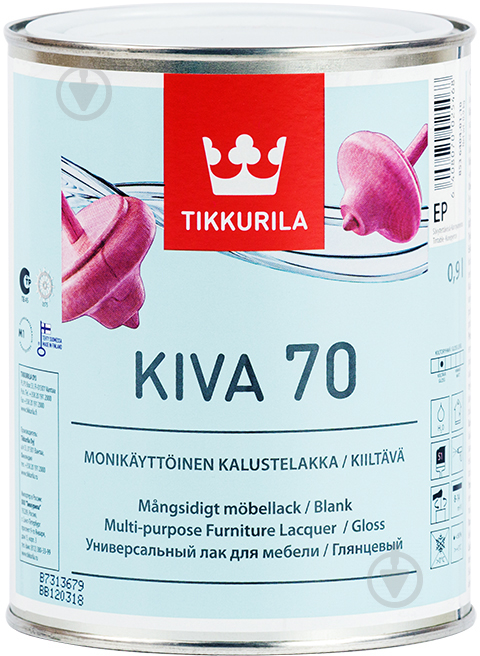 Лак Kiva 70 TIKKURILA глянец 0,9 л - фото 1