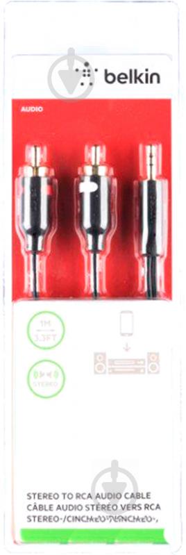 Кабель Belkin 3.5 jack – 3RCA 1 м черный (F3Y116BT1M) аудио PORTABLE - фото 2