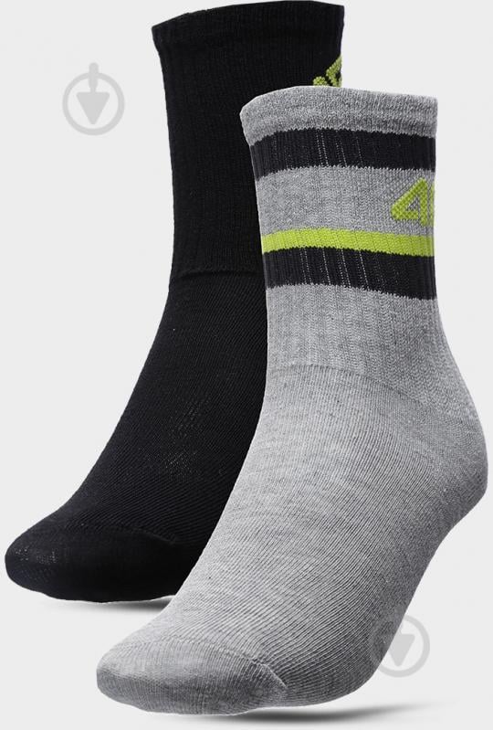 Носки 4F SOCKS CAS M108 (2PACK) 4FJSS23USOCM108-91S р.36-38 черный/серый 2 пари шт. - фото 1