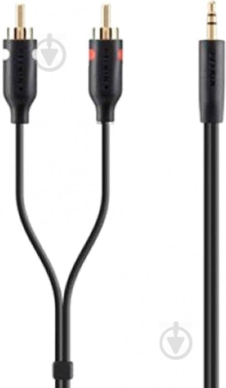 Кабель Belkin 3.5 jack – 3RCA 2 м чорний (F3Y116BT2M) аудио PORTABLE - фото 1