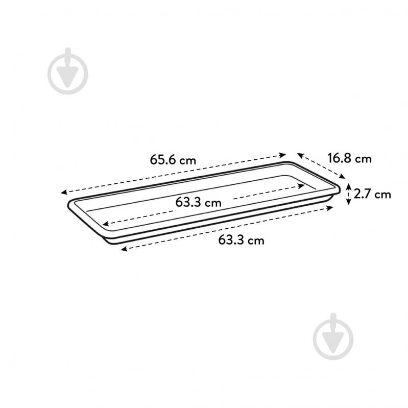 Піддон пластик barcelona trough saucer 70*3см прямокутний вугільно-чорний Elho (347208) - фото 2