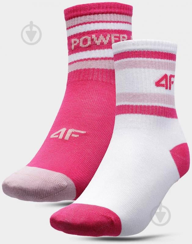 Шкарпетки 4F SOCKS CAS F100 (2PACK) 4FJSS23USOCF100-90S р.32-35 рожевий 2 пари шт. - фото 1