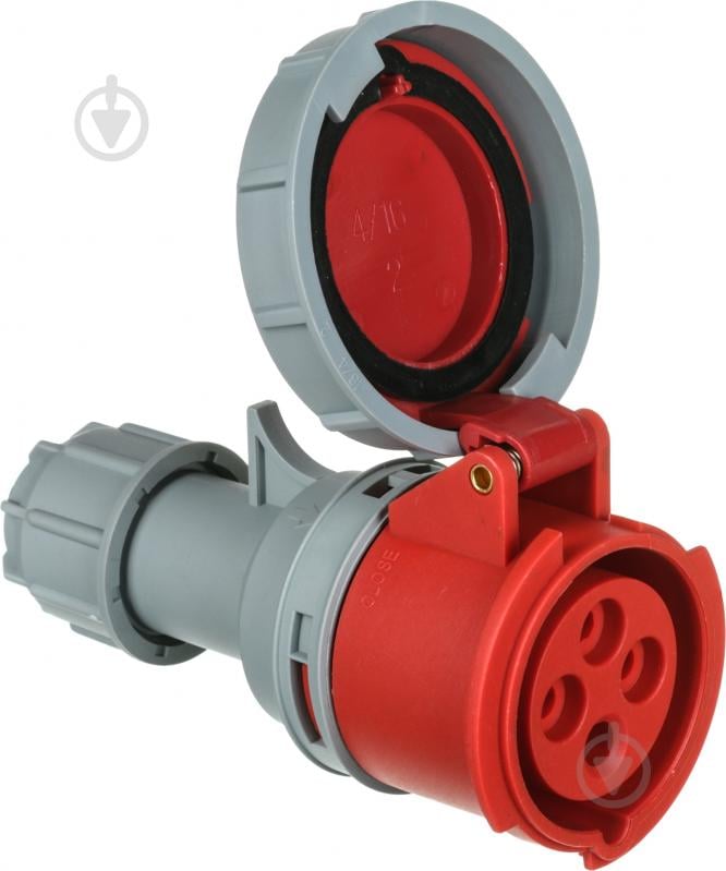 Розетка силовая переносная с заземлением E.NEXT e.socket.214.16.67, 4п., 400В, 16А , IP 67 серый с красным i082014 - фото 1 Розетка силовая переносная с заземлением E.NEXT e.socket.214.16.67, 4п., 400В, 16А , IP 67 серый с красным i082014 - фото 1