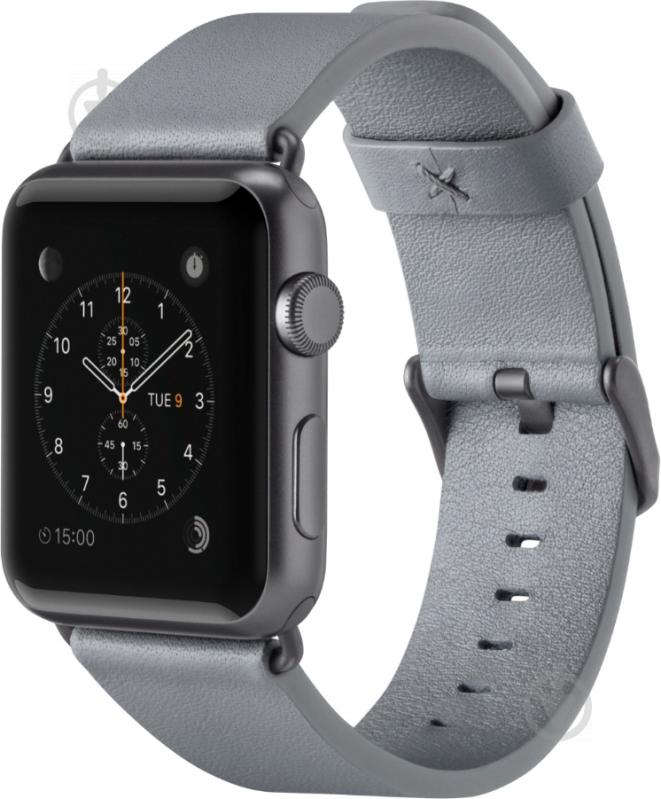 Ремешок Belkin Classic Leather Band for Apple Watch (38mm) grey F8W731btC02 - фото 2