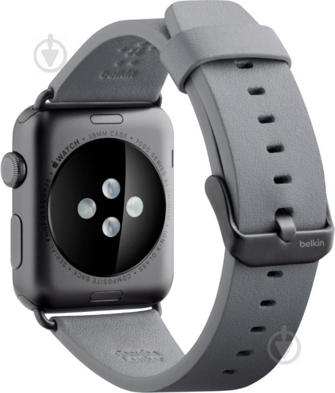 Ремінець Belkin Classic Leather Band for Apple Watch (38mm) grey F8W731btC02 - фото 3