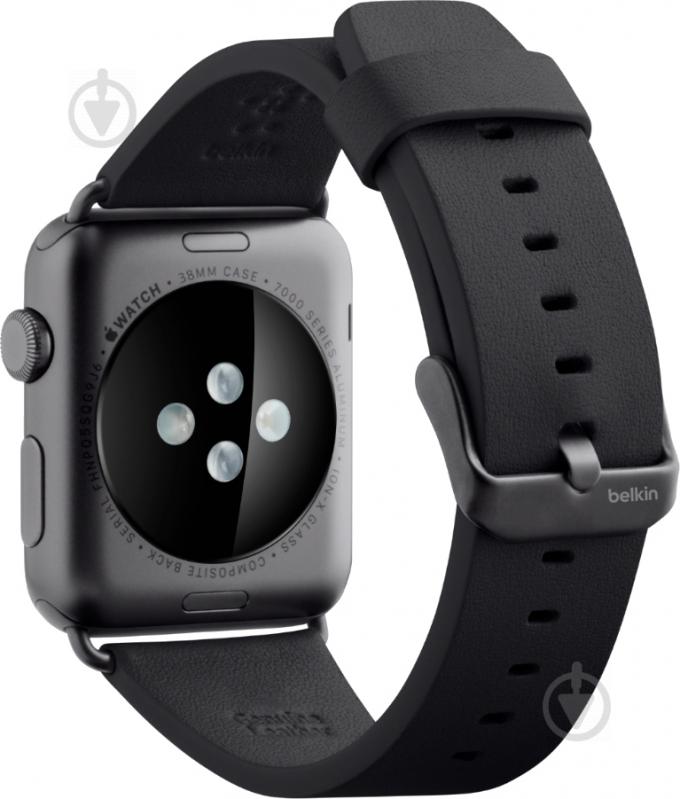 Ремінець Belkin Classic Leather Band for Apple Watch (38mm) black F8W731btC00 - фото 3