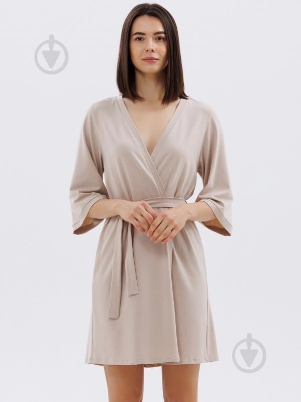 Халат жіночий Roksana LOVETONE №1770/16307 р. XS бежевий №1770 - фото 1 Халат жіночий Roksana LOVETONE №1770/16307 р. XS бежевий №1770 - фото 1