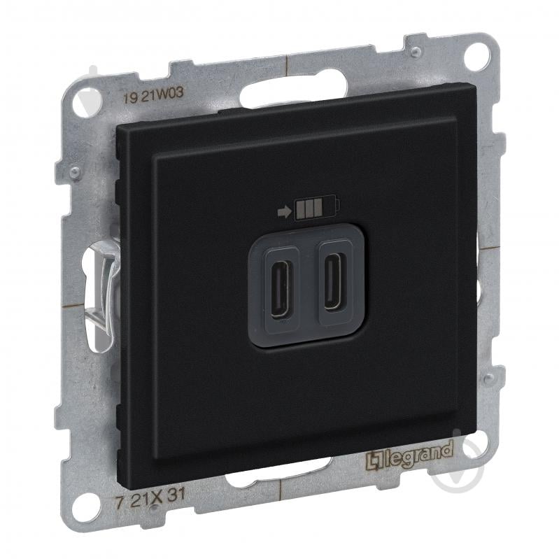 Розетка USB Legrand Suno IP20 черный 721431 - фото 1