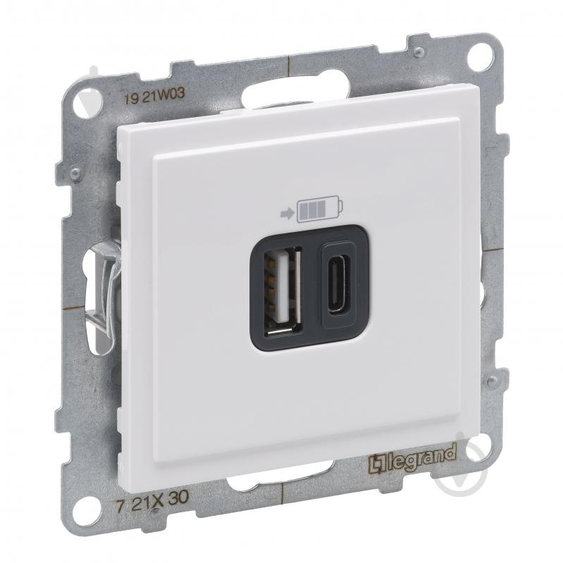 Розетка USB + Type C Legrand Suno IP20 білий 721130 - фото 1