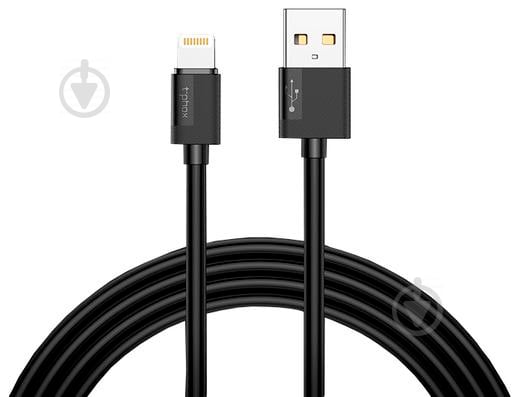 Кабель T-PHOX Lightning – USB 1,2 м черный (T-L801 black) NETS - фото 1