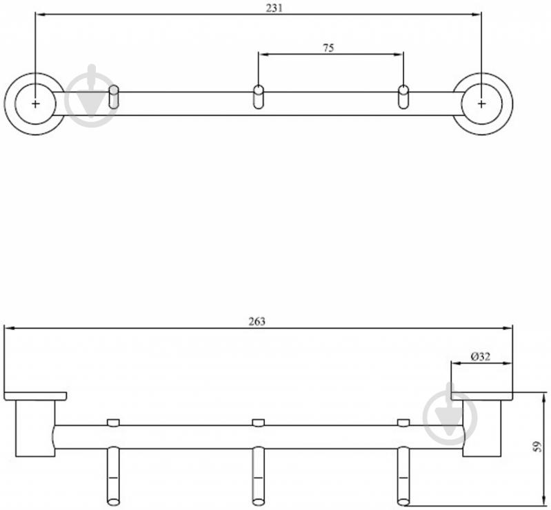 Планка с крючками ANDEX Sanibella 511 CC - фото 2 Планка с крючками ANDEX Sanibella 511 CC - фото 2