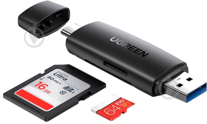Кардрідер UGREEN CM304 Multifunction Card Reader Black 80191 - фото 1 Кардрідер UGREEN CM304 Multifunction Card Reader Black 80191 - фото 1