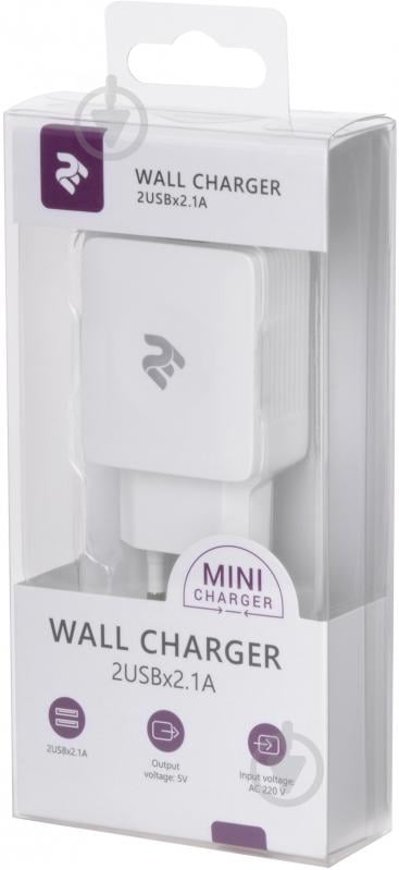 Мережевий зарядний пристрій 2E Wall Charger 2xUSB 4.2A - фото 4