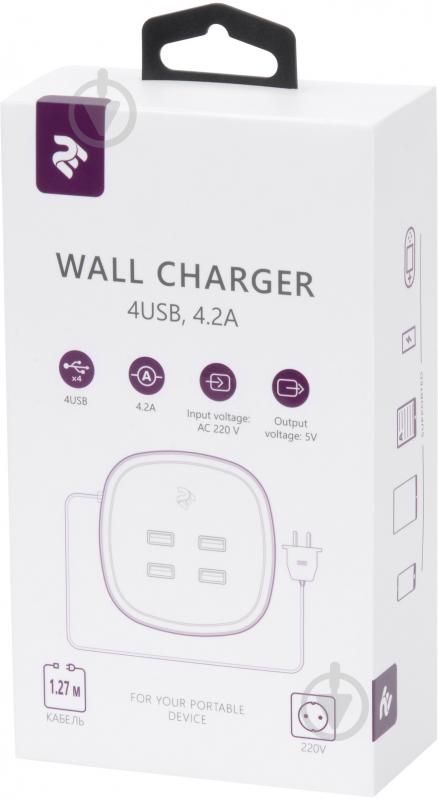 Сетевое зарядное устройство 2E Wall Charger 4xUSB 4.2A - фото 4