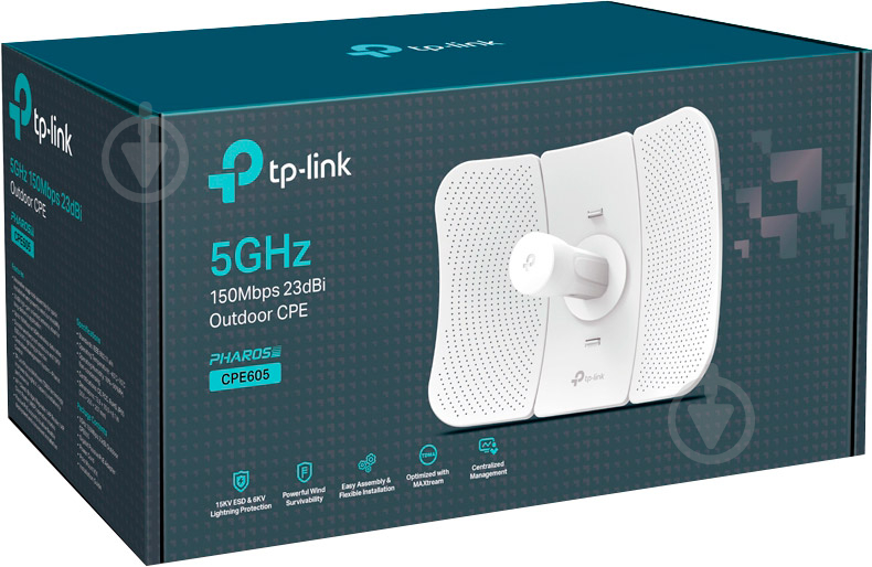 Точка доступу TP-Link N150 5 ГГЦ 1XFE LAN / 23 дБи (CPE605) - фото 3