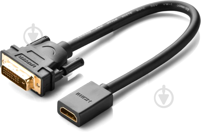 Адаптер UGREEN DVI Male to HDMI Female Adapter Cable 0,22 м black (20118) - фото 2