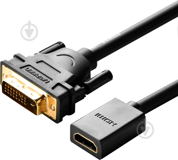 Адаптер UGREEN DVI Male to HDMI Female Adapter Cable 0,22 м black (20118) - фото 1