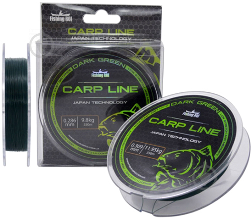 Леска Fishing Roi Carp Line Dark Green 350м 0.286мм 9.8кг 152-6-286 - фото 1