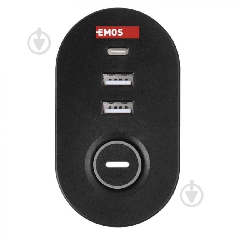 Удлинитель с выключателем Emos 16A 3680Вт 2USB-A /1USB-C быстрая зарядка із заземленням 3 гн. черный 1,5 м P1321PD - фото 11