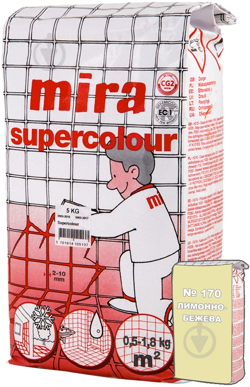 Затірка для плитки Mira Supercolour 170 5 кг лимонно-бежевий - фото 1