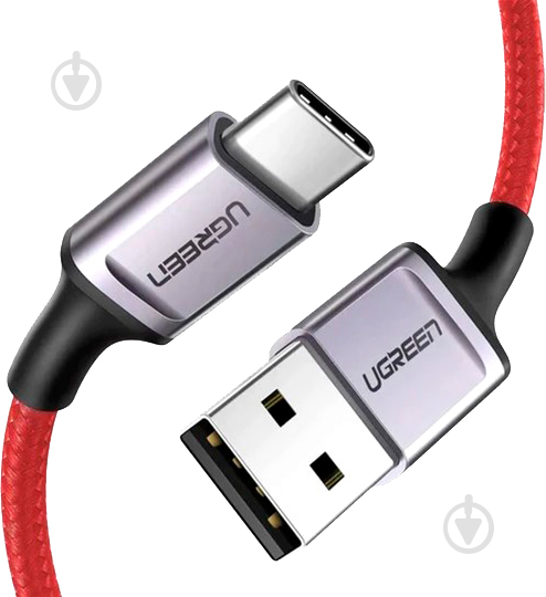 Кабель UGREEN US505 USB 2.0 to Type-C 6A Aluminium Alloy Cable 1 м red (20527) - фото 1