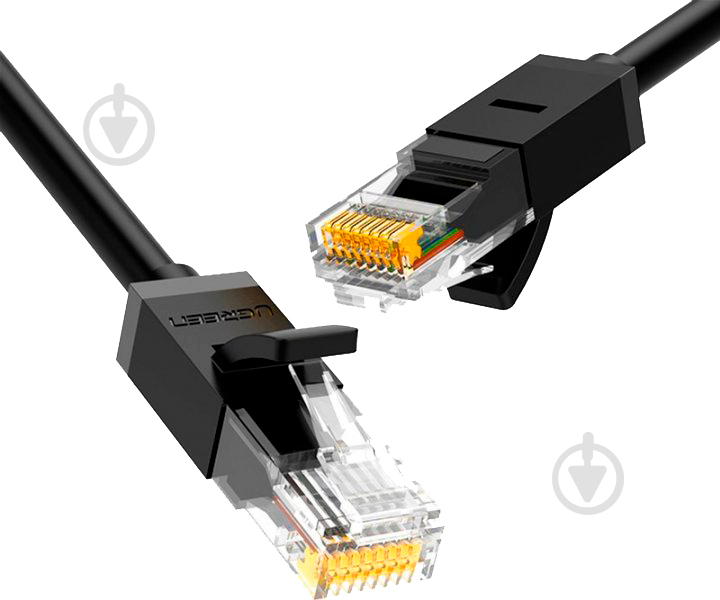 Патч-корд UGREEN NW102 Cat 6 U/UTP Lan Cable 20162 5 м чорний - фото 1